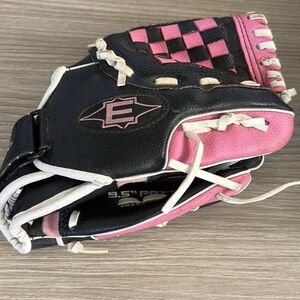 Easton Pink and Black baseball glove leather for little person.